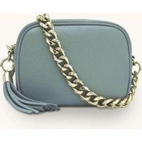 Leather Crossbody Bag With Gold Chain Shoulder Strap