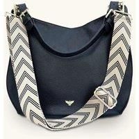 The Harriet Black Leather Bag With Black Arrow Strap