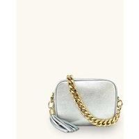 Leather Crossbody Bag With Gold Chain Shoulder Strap