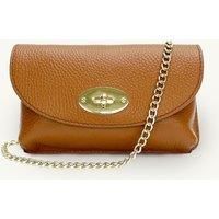 Tan Leather Crossbody Phone Bag