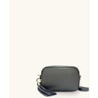 The Mini Tassel Dark Grey Leather Phone Bag