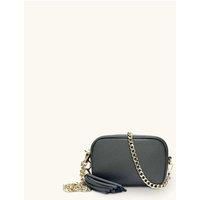 The Mini Tassel Leather Phone Bag With Gold Chain Crossbody Strap