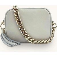 Leather Crossbody Bag With Gold Chain Shoulder Strap