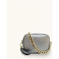Apatchy London Women's Leather Crossbody Bag With Gold Chain Shoulder Strap in Metallics