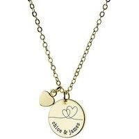 Treat Republic Personalised Dual Hearts Polished Heart & Disc Necklace