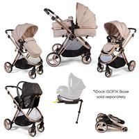 Red Kite Push Me Pace i 2 in 1 Travel System Including i-Size Infant Carrier Car Seat - Latte (105.5cm x 59cm x 92cm)