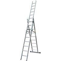 Lyte 3-Section 3-Way Aluminium Combination Ladder 6.1m (196FG)