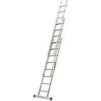 Lyte Pro+ EN131-2 Professional Industrial 3 Section Extension Ladder, 3x8 Rung