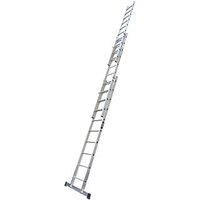 Lyte Pro+ EN131-2 Professional Industrial 3 Section Extension Ladder, 3x10 Rung