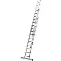 Lyte Pro+ EN131-2 Professional Industrial 3 Section Extension Ladder, 3x12 Rung