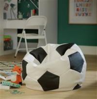 Argos Home XL Faux Leather Black & White Football Bean Bag