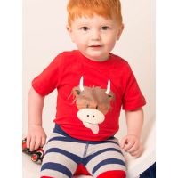 Blade & Rose UK Blade & Rose Hamish Highland Cow Tee 0-6 Months Summer Clothes For Babies, Toddlers & Kids Red/Brown 0-6 Months