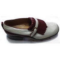 Italian Leather Golf Shoe Cattolic EU 34.5 - Dark Red/White