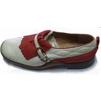 Italian Leather Golf Shoe Cattolic - Red/White