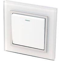 Retrotouch Crystal Single Light Switch, White Chrome Trim, 2-Way, 10AX
