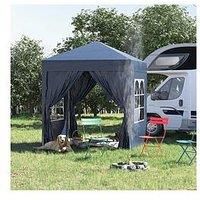 Outsunny 2m x 2m Garden Heavy Duty Pop Up Gazebo Marquee Party Tent Wedding Awning Canopy New With free Carrying Case Blue + Removable 2 Walls 2 Windows
