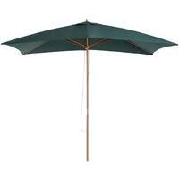 Outsunny 3 x 2m Wood Wooden Garden Parasol Sun Shade Patio Outdoor Umbrella Canopy New (Green)