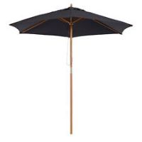 Outsunny 2.5m Wooden Garden Parasol Sun Shade Outdoor Umbrella Canopy Black