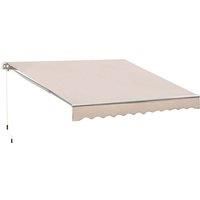 Outsunny Garden Sun Shade Canopy Retractable Awning 3 x 2.5M Cream