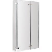 Nuie Ella Bath Screen with Hinged End Panel 1400mm H x 810mm W - 5mm Glass