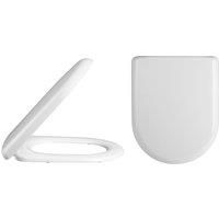 Nuie NTS002 | Modern Bathroom D Shaped Soft Close Toilet Seat, 465mm x 367mm, White