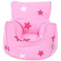 Cotton Pink Stars Bean Bag Arm Chair Seat with Beans Toddler Size From Bean Lazy