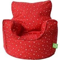 Bean Lazy ® 100% Cotton Small Red Stars Bean Bag Chair with Filling