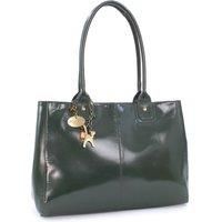 Catwalk Collection Handbags - Ladies Leather Tote Bag - Large A4 Work Bag For Women - Shoulder Bag With Multiple Compartments - KENSINGTON - Green