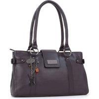 CATWALK COLLECTION HANDBAGS - Women's Leather Top Handle/Shoulder Bag - MARTINA - Brown