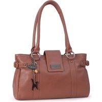 CATWALK COLLECTION HANDBAGS - Women's Leather Top Handle/Shoulder Bag - MARTINA - Tan
