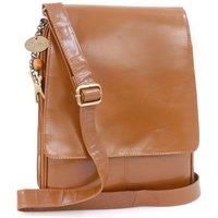 Catwalk Collection Handbags - Women's Leather Cross Body Messenger Bag - A4 size Business Office Work Bag - CITY - Tan