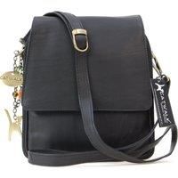 Catwalk Collection Handbags - Women's Leather Cross Body Shoulder Bag - Organiser Messenger with Long Adjustable Strap - METRO - Black