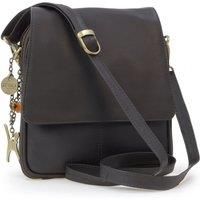Catwalk Collection Handbags - Women/'s Leather Cross Body Bag - Medium Organiser Messenger Bag - Multiple Pockets and Compartments - Metro - Brown