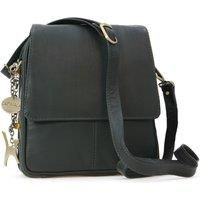 Catwalk Collection Handbags - Women/'s Leather Cross Body Bag - Medium Organiser Messenger Bag - Multiple Pockets and Compartments - Metro - Green