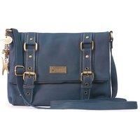Catwalk Collection Handbags - Women's Leather Cross Body Bag - ABBEY ROAD - Dark Blue/Navy