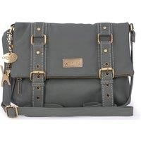 Catwalk Collection Handbags - Women/'s Leather Cross Body Bag - Medium Messenger Bag - Adjustable Shoulder Strap - Abbey Road - Dark Green