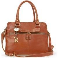 Catwalk Collection Handbags - Women's Large Vintage Leather Tote - Shoulder Bag/Cross Body With Extra Detachable Adjustable Strap - VICTORIA - Tan