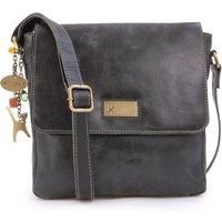 Catwalk Collection Handbags - Distressed Leather Cross Body Bag For Women - Medium Messenger Bag - A5 Size Organiser Work Bag - Sabine M - Green