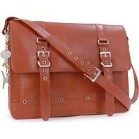 Catwalk Collection Handbags - Women/'s Large Leather Messenger Bag - Ladies 15.6 inch Laptop Bag - Crossbody Bag For A4 Notepads - APPRENTICE - Tan