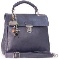 Catwalk Collection Handbags - Women/'s Leather Cross Body Bag - Medium Top Handle Bag - Adjustable Detachable Shoulder Strap - PANDORA - Blue