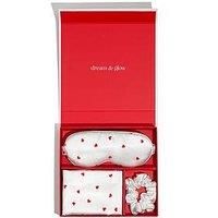Silver Cloud Satin Heart 3/pc Giftset- Satin Infused with Silver Ions - Silky Smooth Pillowcase, Comfortable Eye mask & Stretchy Scrunchie For Hair & Skin - Standard Size 50 X 75 Cm With Zip Closure.