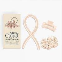 Silver Cloud Caramel Heatless Curler set, Satin No Heat Curling Rod & Scrunchies