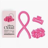 Silver Cloud Satin Heatless Curler Set Infused with Silver Ions – Effortless Curls, No Heat Required (Fuchsia, Medium)