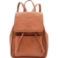 Real Leather Backpack Mid Size Travel Office Shoulder Bag HOL841 Cognac