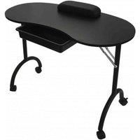 Waterford Manicure Table Beauty Desk Foldable And Portable - Black