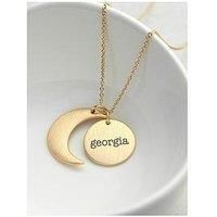 Treat Republic Treat Republic Personalised Moon And Sun Necklace  Serif
