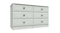 Rendlesham 3 + 3 Drawer Traditional Wooden Chest of Drawers - White