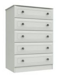 Rendlesham 5 Drawer Traditional Wooden Chest of Drawers - White
