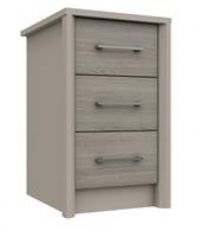 Lancaster 3 Drawer Bedside Table - Grey