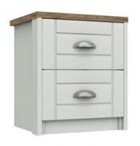 Kielder 2 Drawer Bedside Table - White